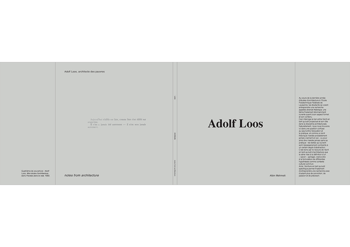Adolf Loos — cover